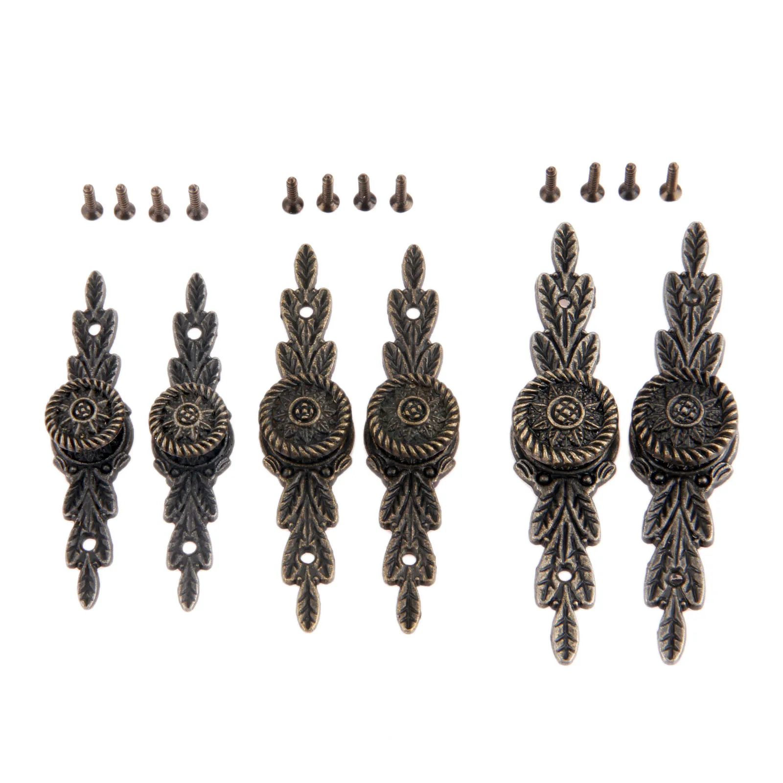 2 шт. античный бронзовый цветок мебельные ручки Винтаж ящик для украшений