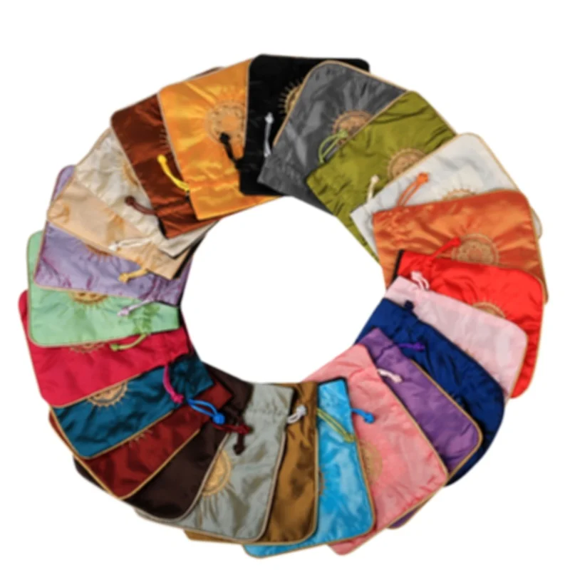 Маленькая атласная сумка с вышивкой на шнурке и подсолнухами|bag men|bag bagbag man bag |