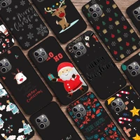cartoon christmas santa claus elk phone case candy color for iphone 6 7 8 11 12 s mini pro x xs xr max plus