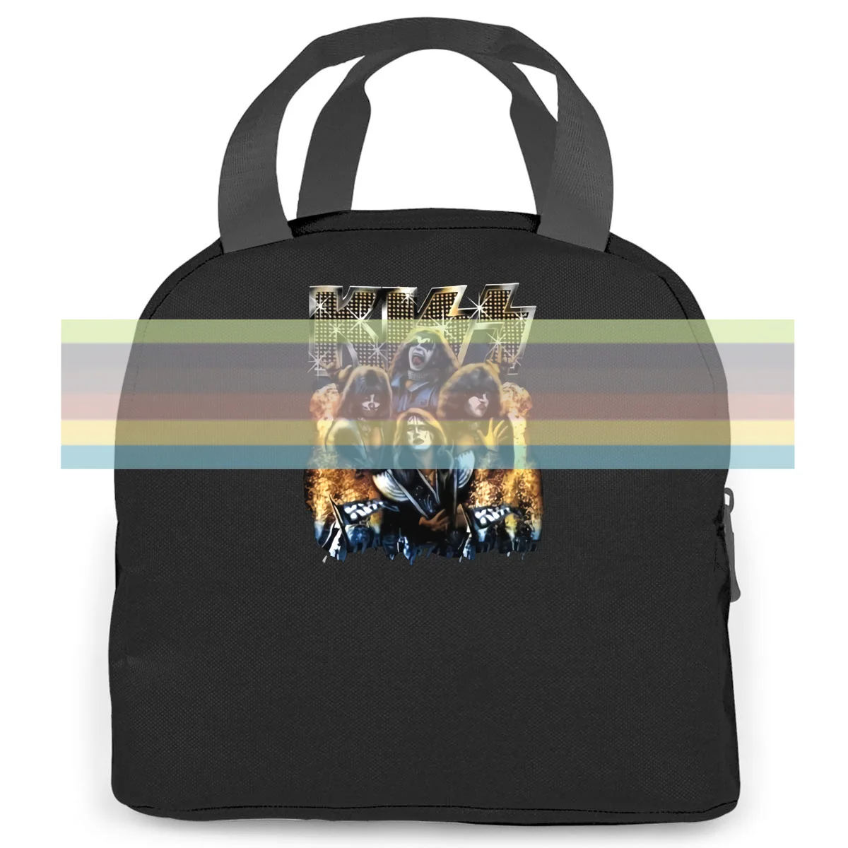 

New Kiss Rock Band 3D Print Hot women men Portable insulated lunch bag adult