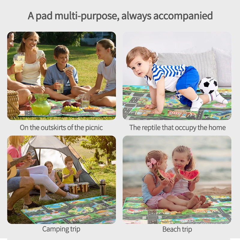 

Large City Traffic Car Park Mat Urban Construction Engineering Team Outdoor Picnic Mat Colorful Stylish Educational Toy Children