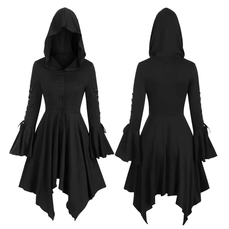Костюмы на Хэллоуин для женщин с капюшоном повязке плащ в винтажном стиле