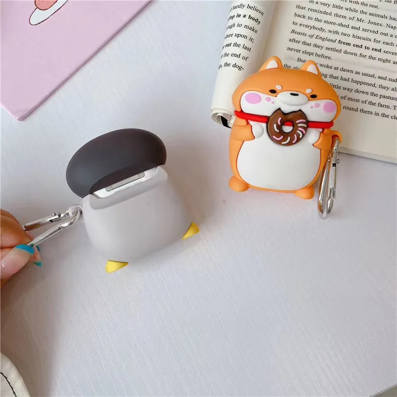 Чехол с 3D изображением пончика Шиба-ину для Apple Airpods 1 2 Pro 3 защитный чехол