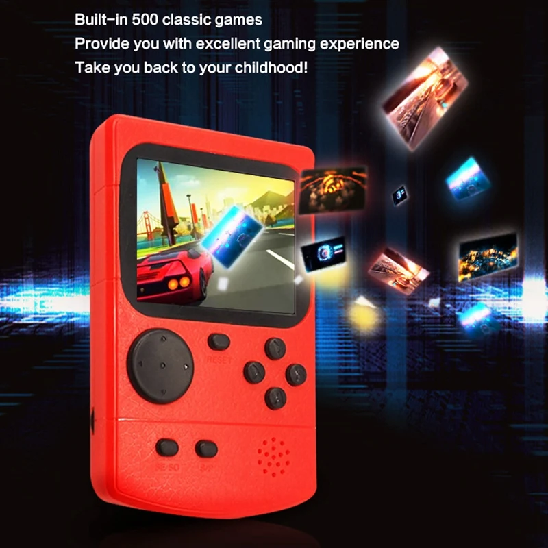 Встроенный 500 игр Ретро Мини Портативная видео игровая консоль 8 Bit 3 0 дюймов
