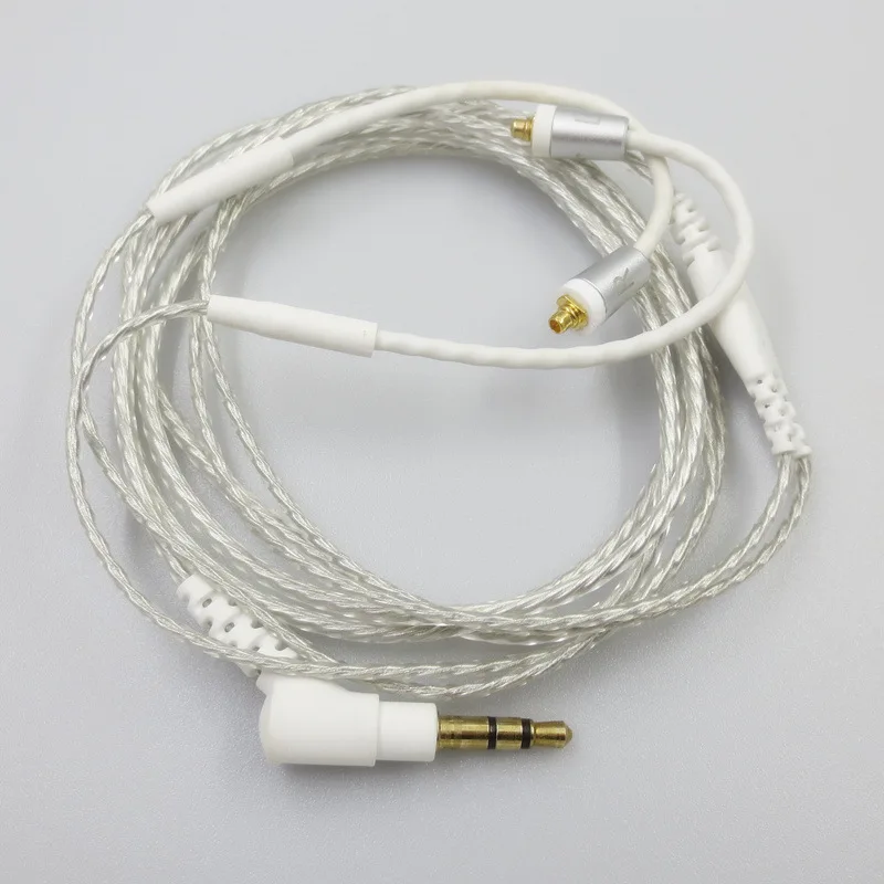 1,2 м Замена обновления 4 ядра аудио провод MMCX кабель для Shure SE215 SE535 SE846 UE900 наушники - Цвет: White