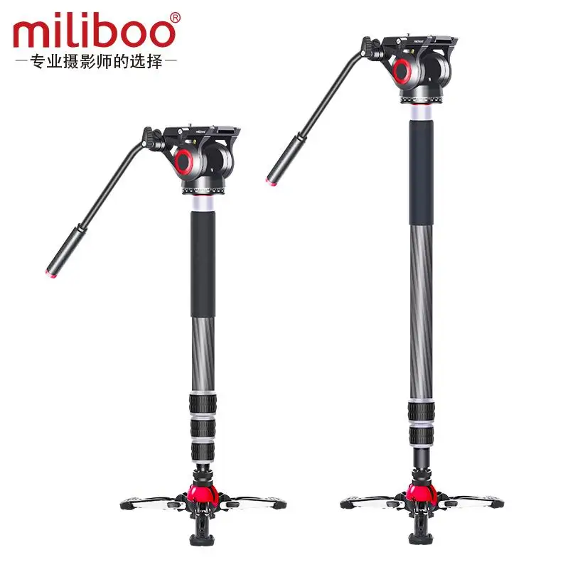 Miliboo углеродное волокно портативный жидкости головки камеры монопод для