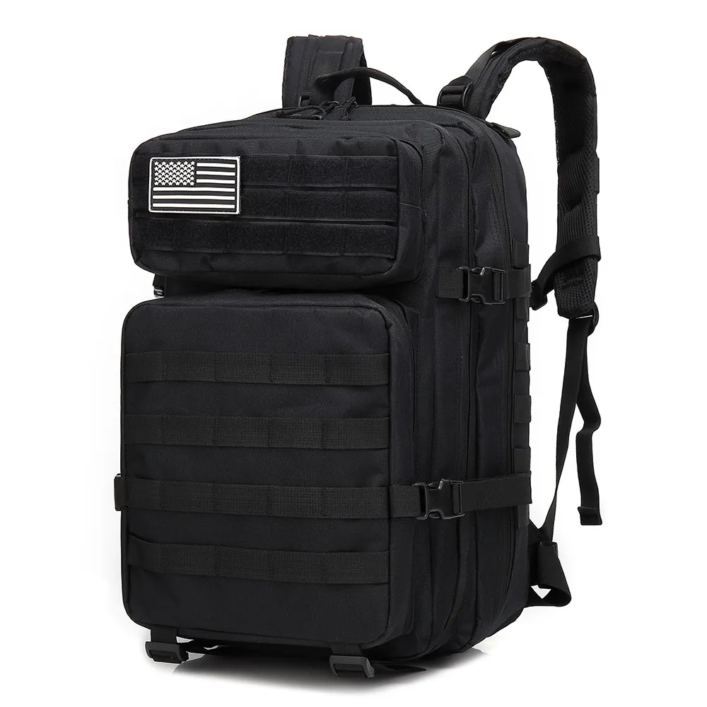 Black 45L тактические рюкзаки 900D военные штурмовые сумки мужские армейские уличные EDC Molle пакет для треккинга кемпинга охоты боевой мешок - Цвет: Black