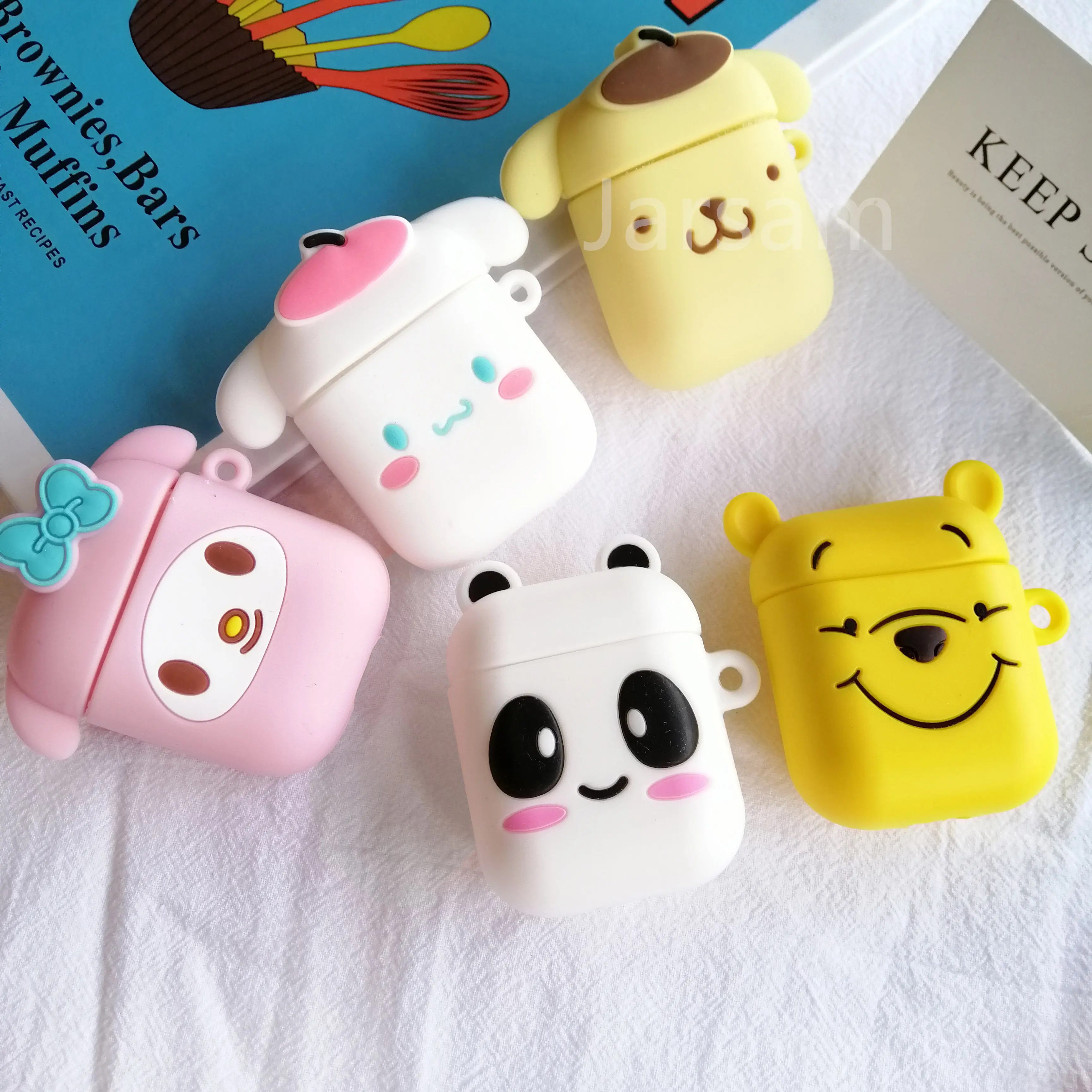 Чехол для Airpods силиконовый чехол с мультяшным рисунком Apple Air pods милый наушников 3D