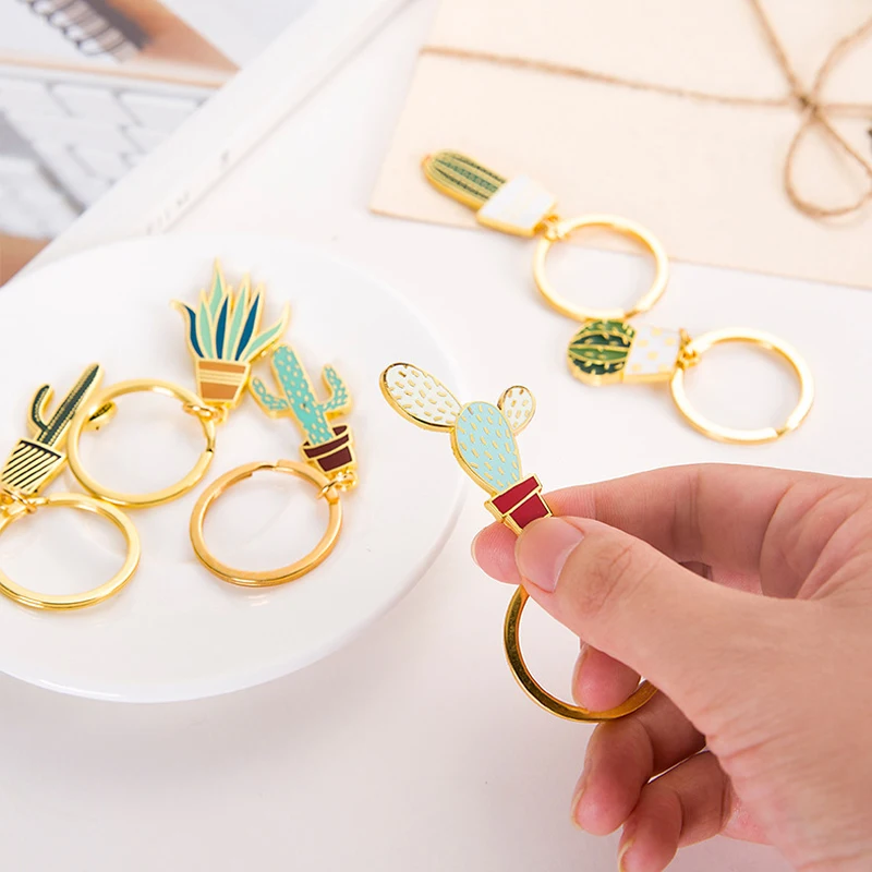 Брелоки в форме кактуса для женщин суккулентов горшке суккулента креативные