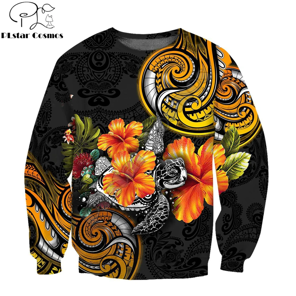 

Pohnpei Amazing Polynesian Turtle Tattoo & Hibiscus 3D All Over Printed Unisex Zip Pullover Casual Harajuku Streetwear DW0410