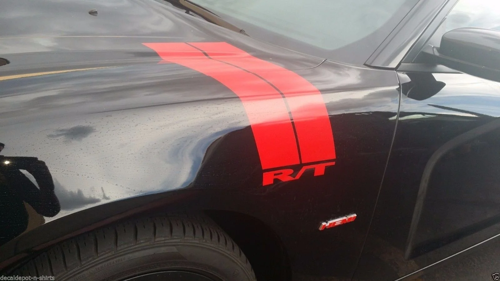 Для x2 Dodge Challenger R/T Hood, Fender, HASH Stripes универсальная графика