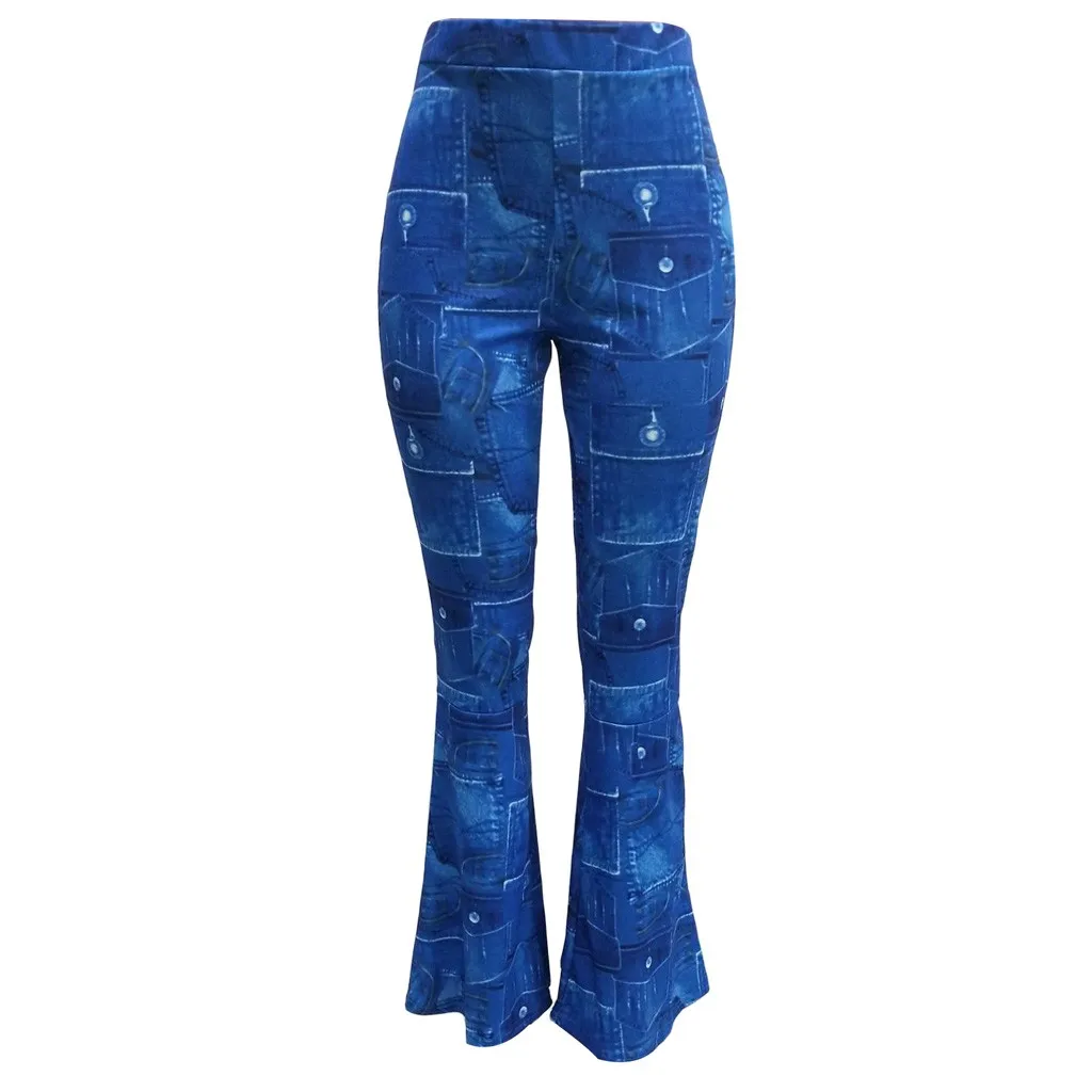 Женские расклешенные джинсы на молнии джинсовые брюки с высокой талией и