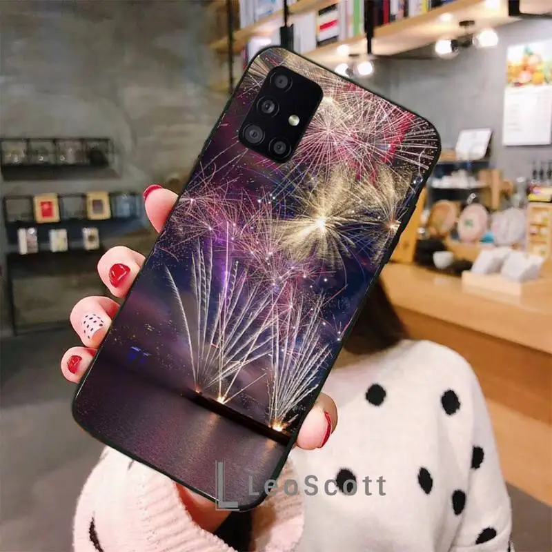 

Fireworks Phone Case For Samsung A40 A31 A50 A51 A71 A20E A20S S8 S9 S10 S20 Plus note 20 ultra