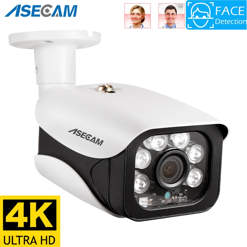 

8MP 4K IP Camera Outdoor Ai Face Detection H.265 Onvif Bullet CCTV Array Night Vision IR 5MP POE Human Video Security Camera