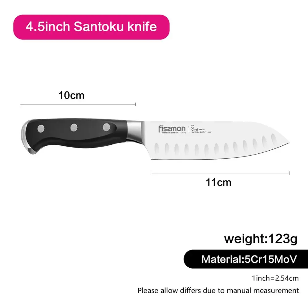 Model 2408 Кухонные ножи серии fussman Chef, высокоэффективный немецкий стальной нож Santoku для очистки овощей - Цвет: Model 2408