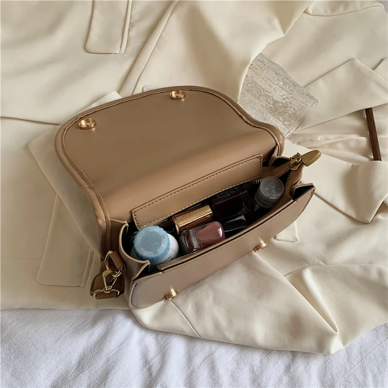 

Luxury PU Leather Moon Bag for Women's All-match Leather Weave Shoulder Strap Lock Bag Casual Lady Solid Color Crossbody Bag Sac