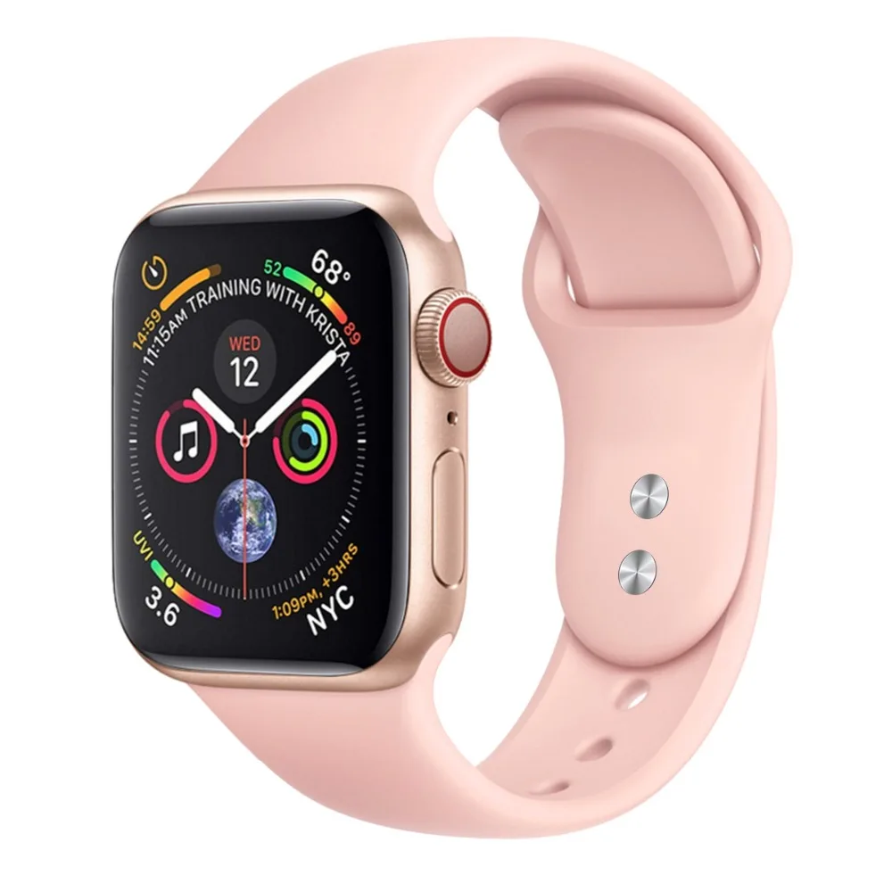 Мягкий силиконовый замена спортивный ремешок для наручных часов Apple Watch серии 3/2/1