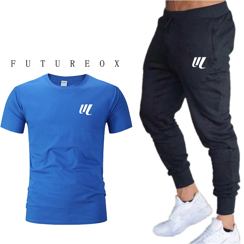 

2020 new style jogging pants men's short-sleeved sportswear football game fitness clothing 2 pieces / set of men's T-shirt sport