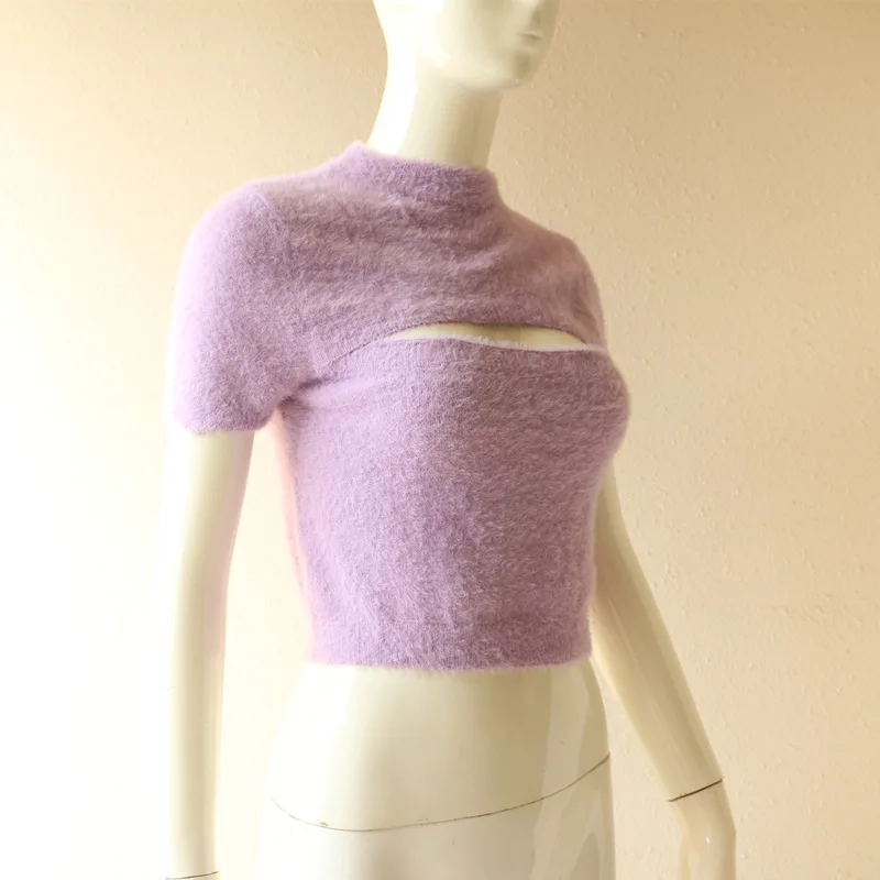 Магазин женский летний короткий топ с пупком открытая трикотажная Открытая