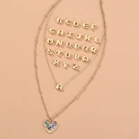 women fashion handmade diy multi layer necklace 26 letter set shell love pendant choker elegant jewelry