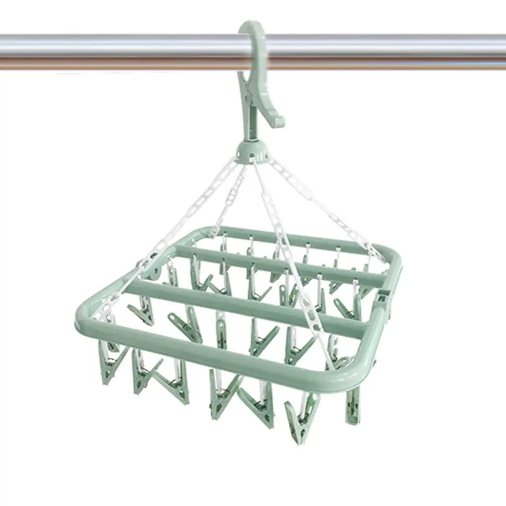 

Folding clothes hanger plastic windproof clothes hanger clothes clip multi-jacket clothes hanging multi-clip clothes hanger