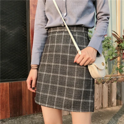 

Womens Casual Skirt Plaid Slim High Waist Zipper Package Hip Fashion Ladies Mini Pencil Skirt y2k skirt korean fashion clothing