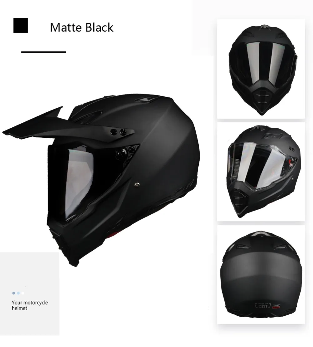 Motor Motorcycle Hat Full Face Helmet With Lens Safety Helmet Dot Helmet Phone Call Music Bluetooth Moto Helmet M Matte Black enlarge