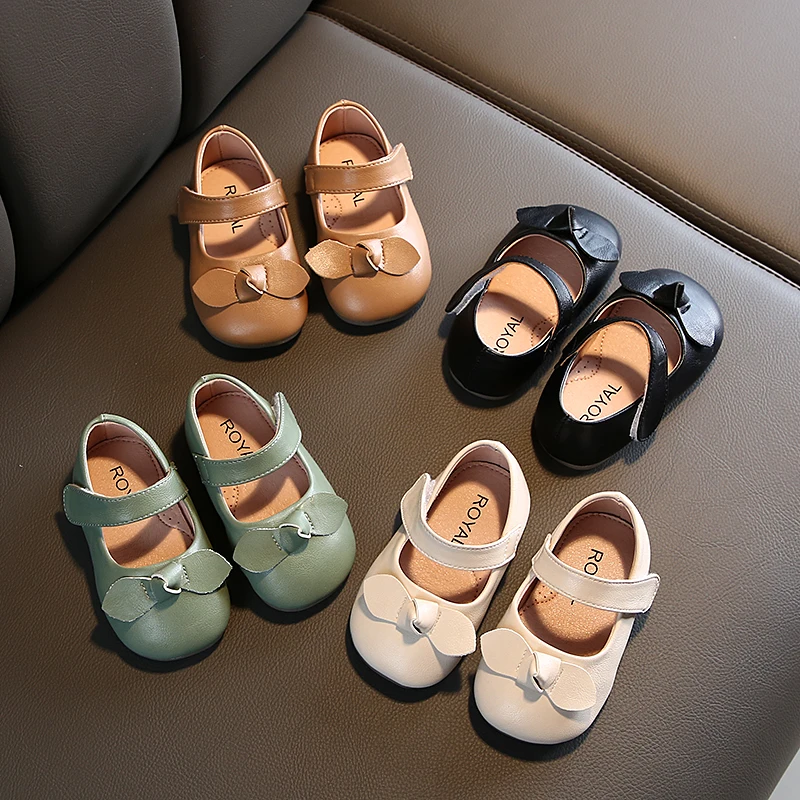 Однотонная обувь для отдыха из искусственной кожи маленьких девочек Детские