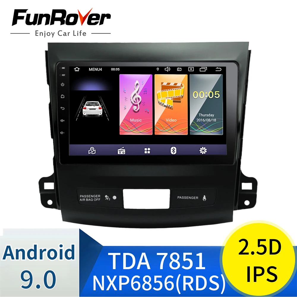 Штатная магнитола для Мицубиси Аутлендер 2 Mitsubishi Outlander 2 CW0W 2005 2008 2011 Android 9.0, до 8-ЯДЕР, до 4+ 64ГБ 32EQ+ DSP 2DIN автомагнитола 2 DIN DVD GPS мультимедиа автомобиля голо вное устройство