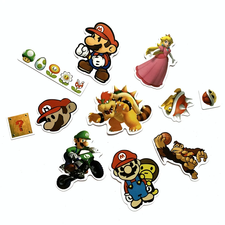 11 шт. Мультфильм Игры Супер наклейка Марио для рюкзака стол ПВХ скейтборд