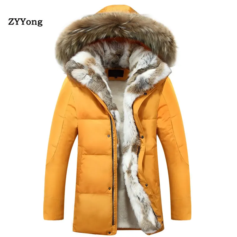 2020 Winter Men and Women High Quality Cotton Hooded Jackets Men's Fashion Rabbit's hair Jacket Casual Thicken Parkas Coat Men