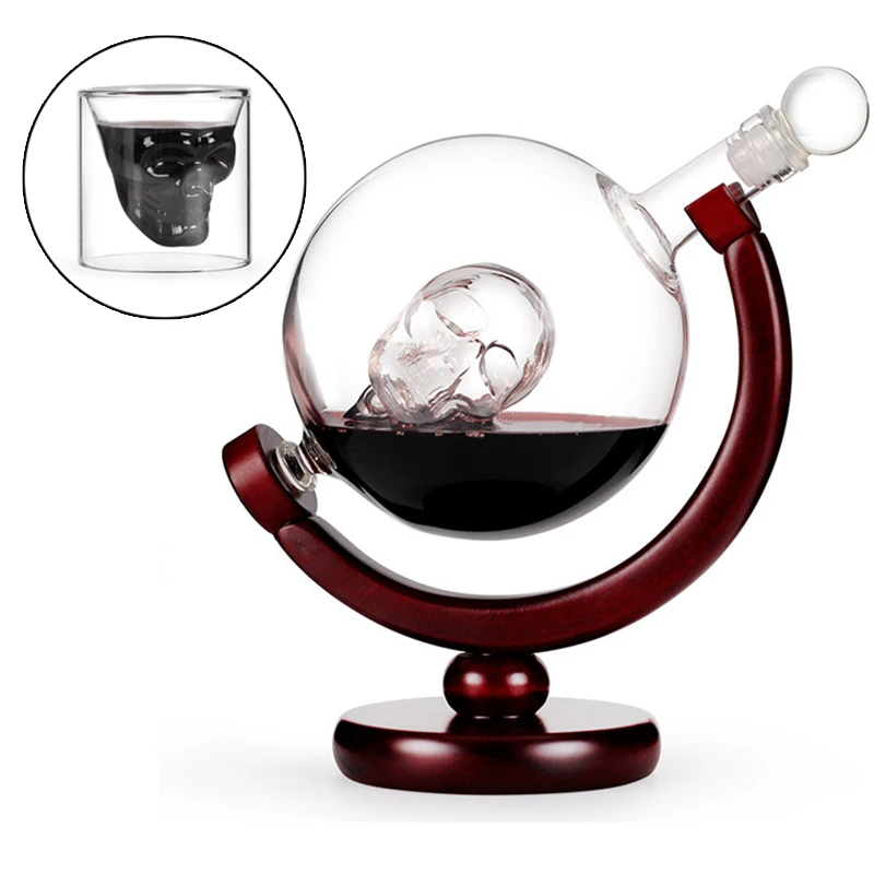 Стеклянный графин с черепом разделитель вина домашний набор красное белое вино