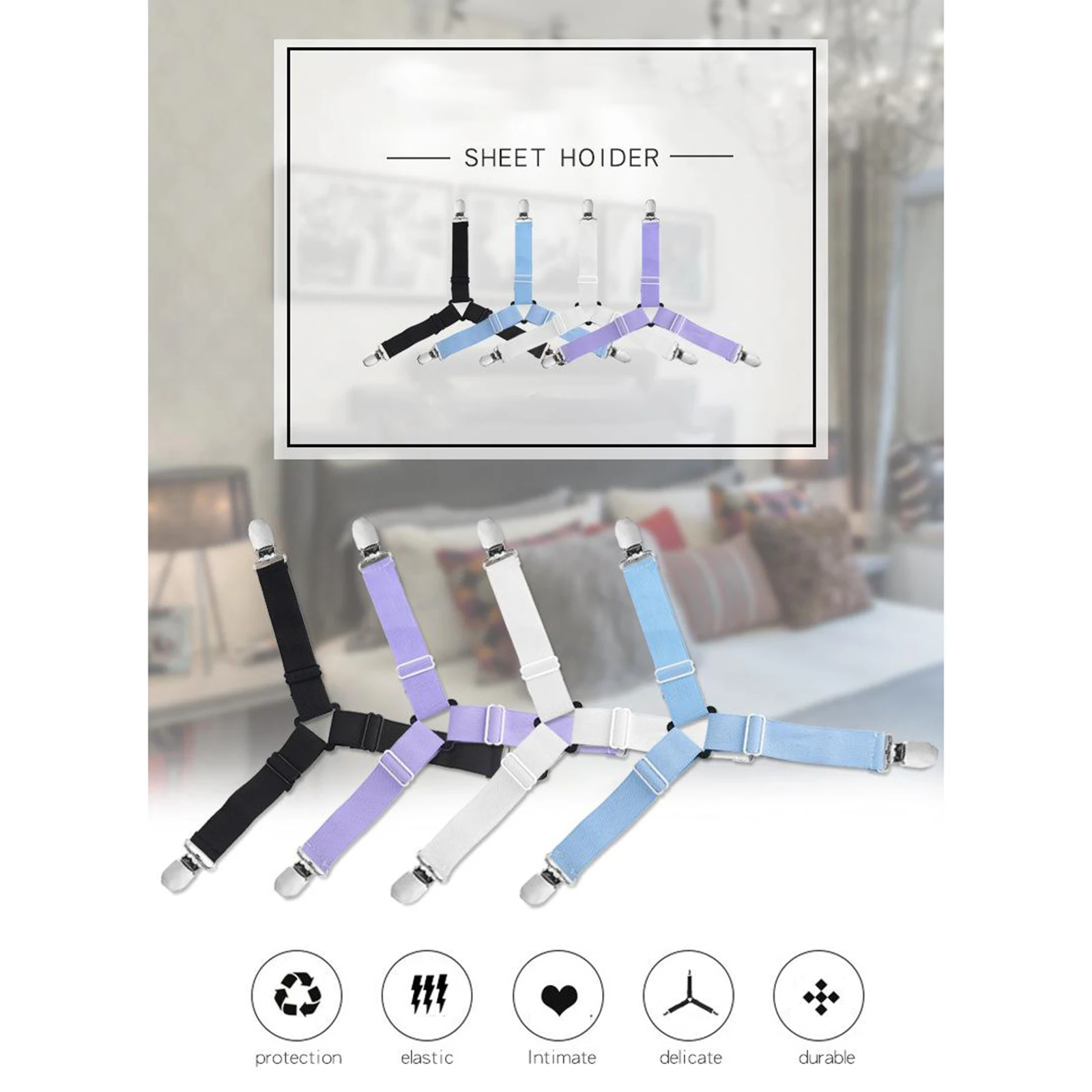 4x кровать застежки для простыни постельное белье держатель держать матрас листа