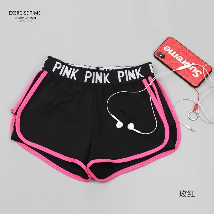Rose Shorts Новинка, Женский комплект для занятий йогой, женская одежда для занятий спортом для спортивного зала, спортивный комплект для бега, женская одежда для фитнеса, Conjunto Sport Mujer - Цвет: Rose Shorts