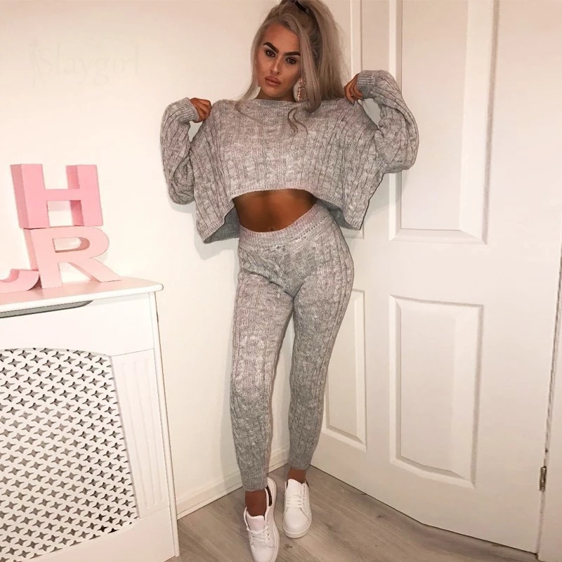 Женский трикотажный костюм EvaQueen повседневный комплект из 2 предметов свитер и