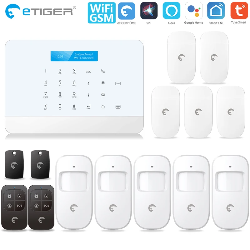 Смарт датчик движения Etiger S6 Tuya с поддержкой Wi Fi/GSM|Комплекты для сигнализации| |