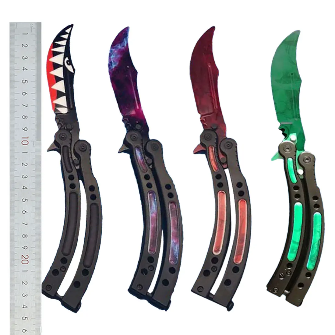 

Butterfly in Knife Training Stainless Steel Knife Butterfly CS GO Knife Counter Strike Game Folding Knife no Edge Dull Tool