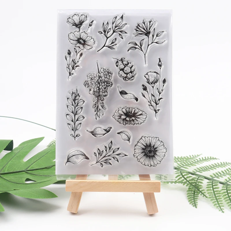 

New Arrivals Flowers and Leaves Clear Stamps for DIY Scrapbooking Card Rubber Stamp Making Album Photo Crafts Template Decor