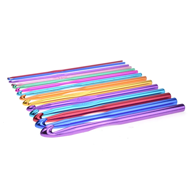 Набор алюминиевых вязальных крючков 14 разных размеров 2 0 10 мм|Швейные иглы| |