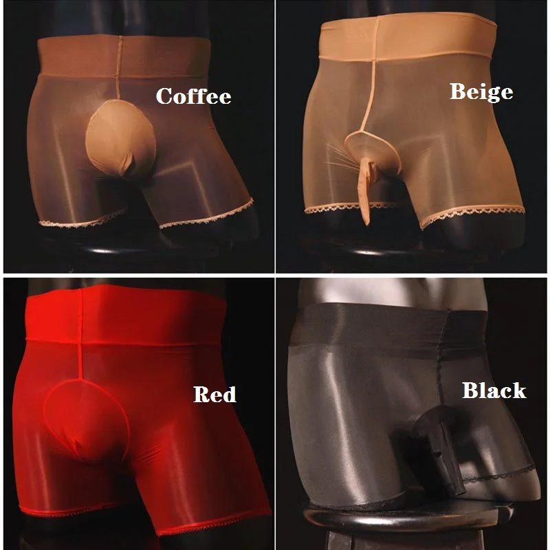 Сексуальная мужская высокая талия глянцевый Блестящий чистый эластичный боксер