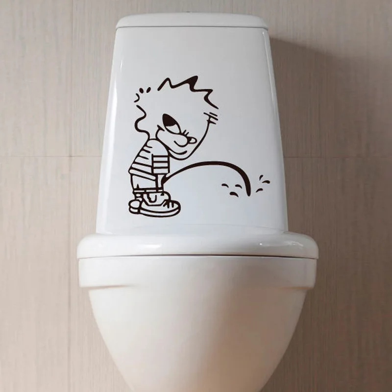 

Cartoon Removable Wall Stickers Washing Toilet Bathroom Decors for Home Decoration 3D Vinyl Decal Pee Child Sticker Kawaii
