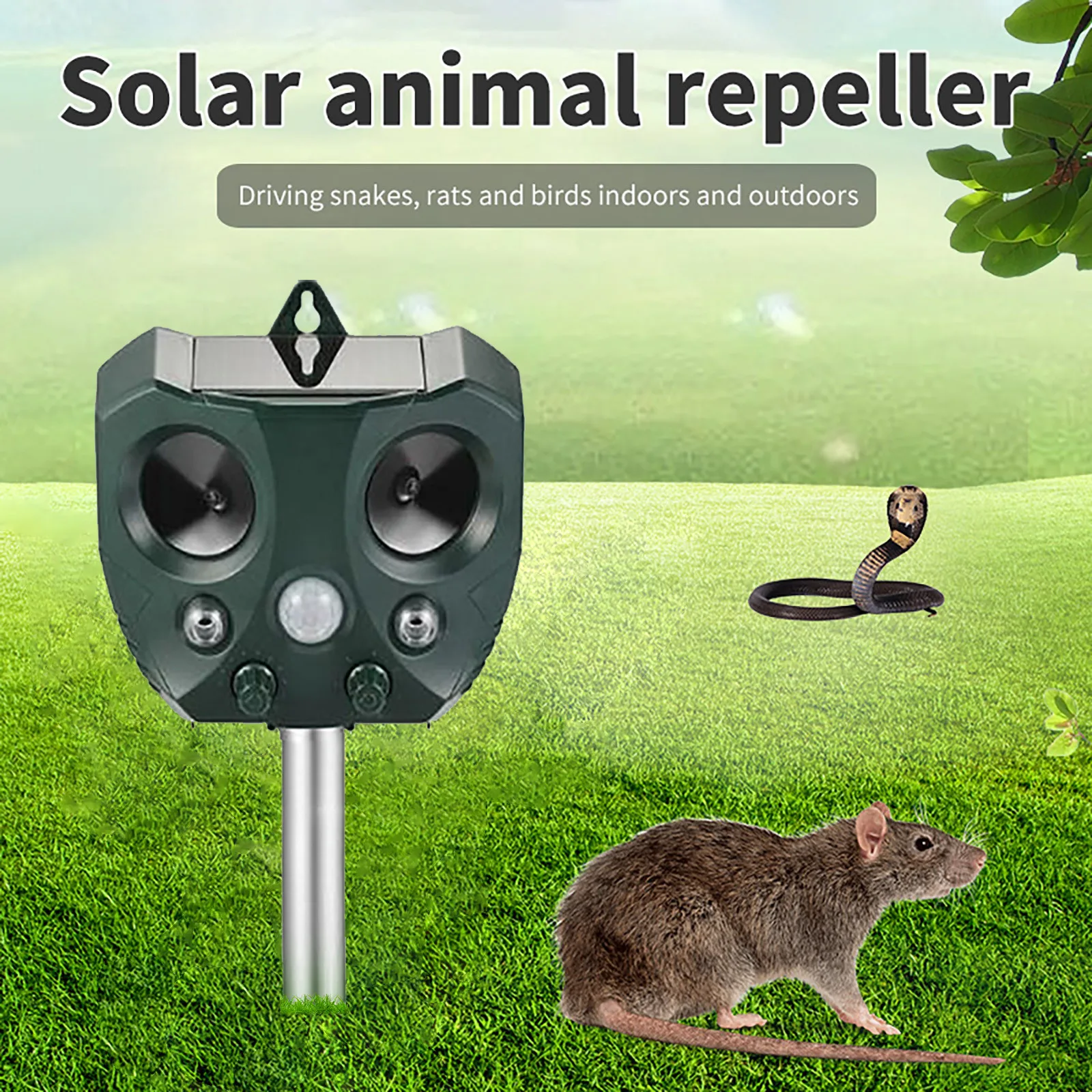 Инфракрасный отпугиватель животных для сада ультразвуковой садовый защитный