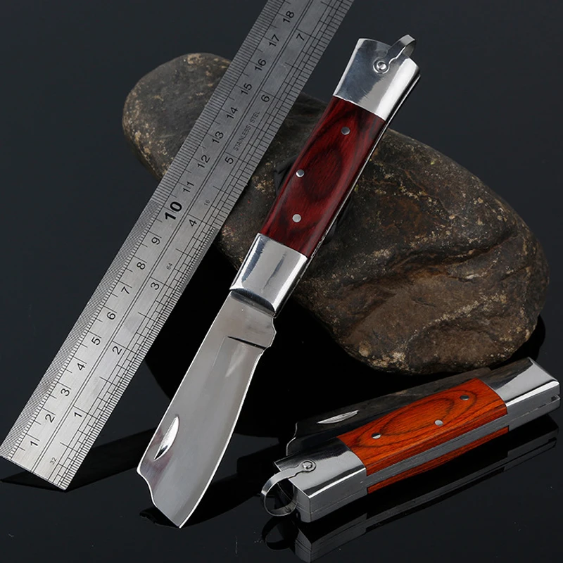 Брендовый карманный складной нож 440C Лезвие с деревянной ручкой тактические ножи