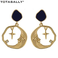 totasally new designer fashion dangle earrings moon star statement earrings girls summer jewelry gifts dropship golden women