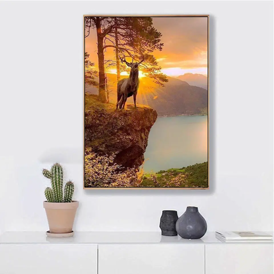 

5D DIY Diamond Paintings Custom Animal Deer Full Inset Diamond Art Crafts Cross stitch Kit Crystal Home Decor Children's Gift