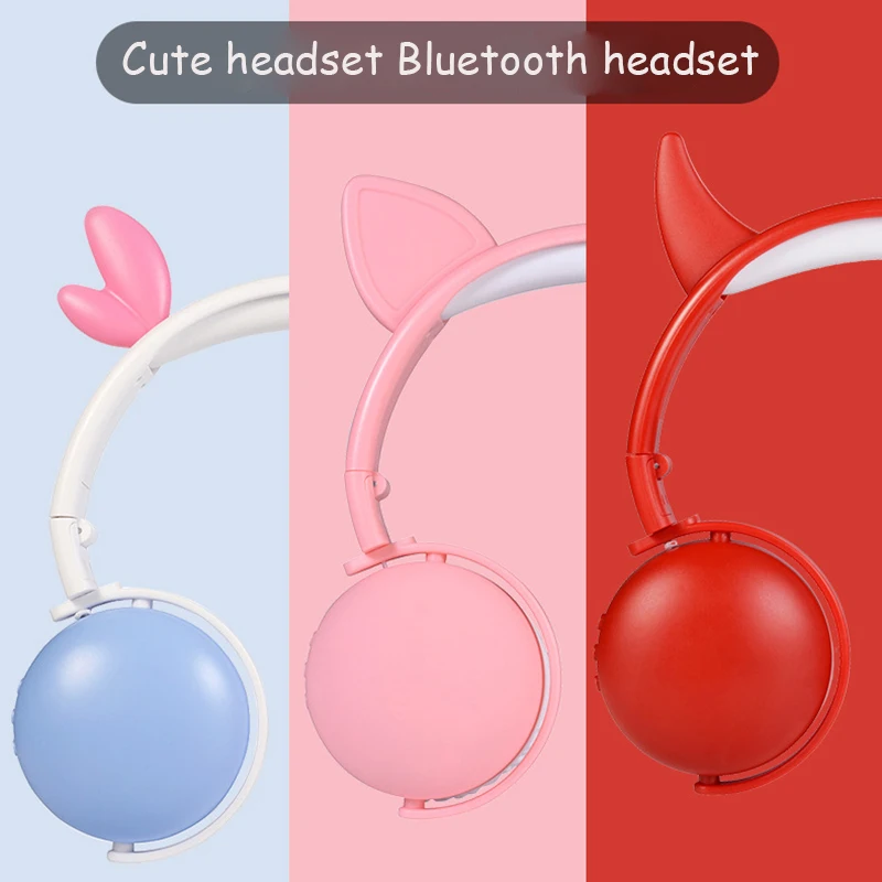 Детские Bluetooth 5 0 наушники кошачьи уши гарнитура с микрофоном беспроводные Hi-Fi