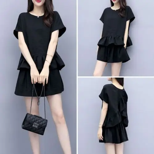 

Black Women Two Piece Outfits Summer Top And Shorts Casual Ensemble Femme 2 Piece Sets Womens Outfits Women's Tracksuits