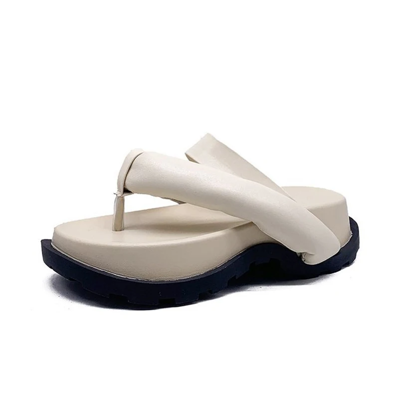 

2021 New Clip Toe Thick Platform Slippers Women Casual Strap Summer Beach Flip Flops Woman Non Slip Outdoor Rome Sandals