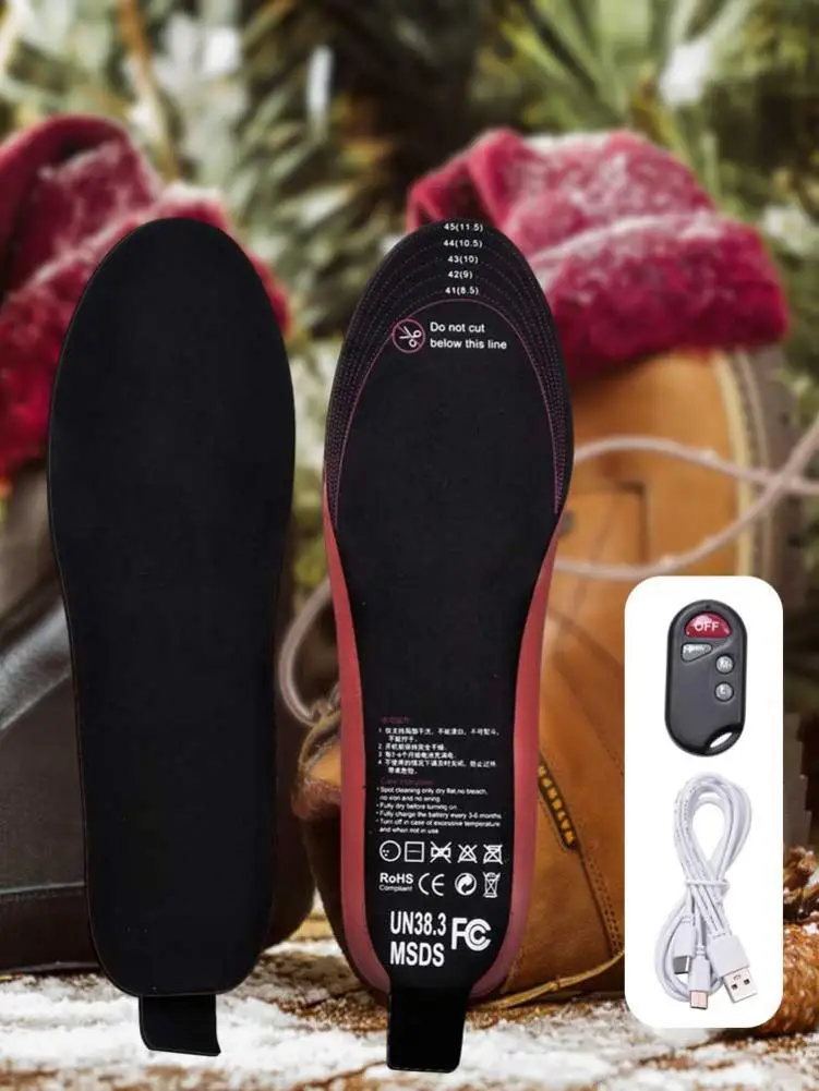 2100Mah Rechargeable Electric Heating Insoles With Remote Control Winter Warm Heated Sport Shoes Pads For Skiing Hunting | Спорт и