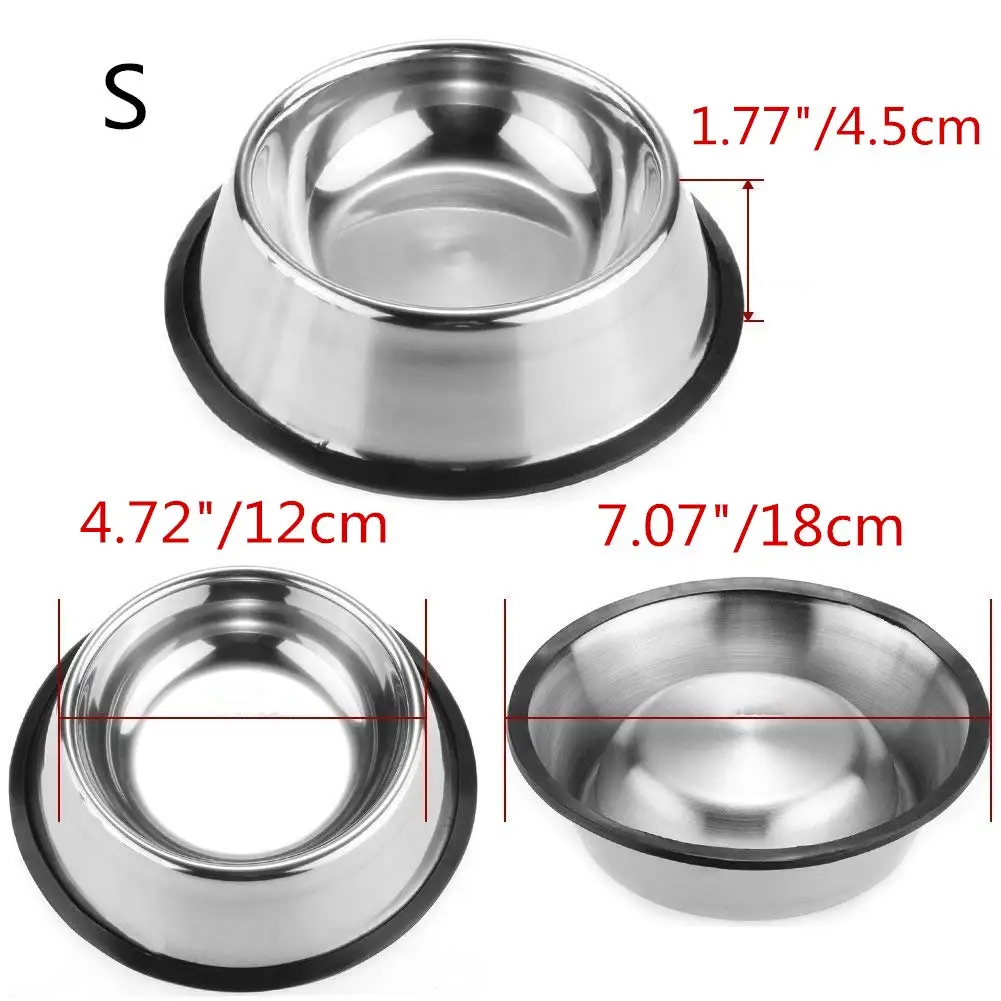 Миска из нержавеющей стали для домашних животных подача воды пищи блюдо с